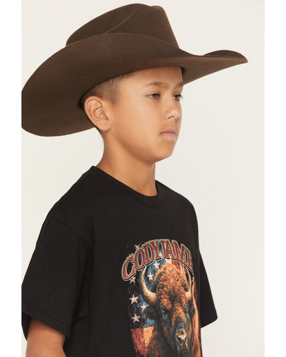 Cody James Boys' Americana Bull Short Sleeve Graphic T-Shirt