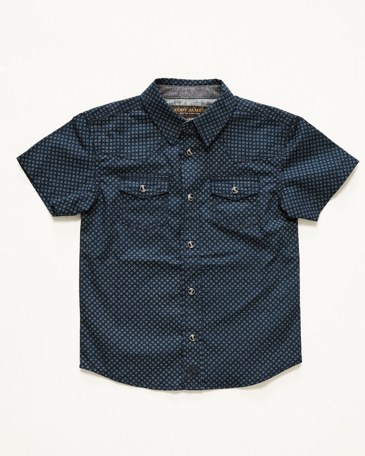 Cody James Toddler Boys' Tripp Geo Print Short Sleeve Snap Western Shi