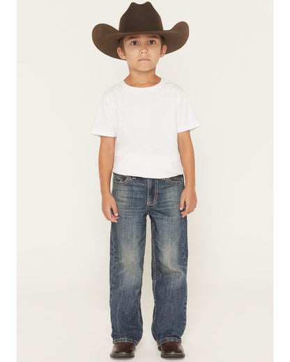 Cody James Little Boys' Texas Dark Wash Relaxed Bootcut Stretch Denim