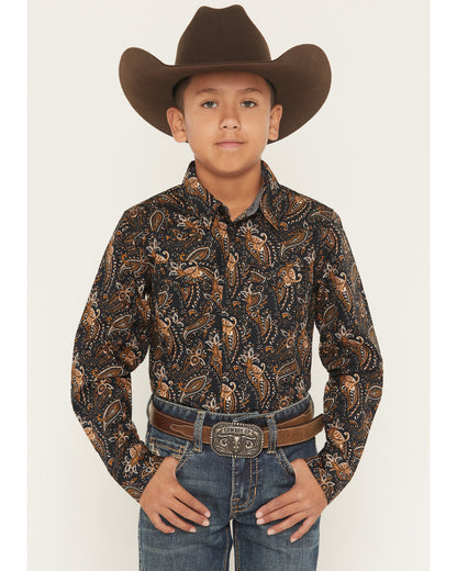 Cody James Men's Canyon Rider Paisley Print Long Sleeve Snap Western S