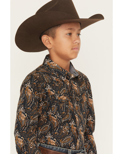 Cody James Men's Canyon Rider Paisley Print Long Sleeve Snap Western S