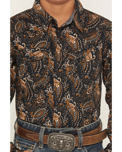 Cody James Men's Canyon Rider Paisley Print Long Sleeve Snap Western S