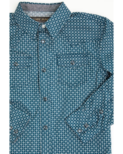 Cody James Toddler Boys' Bourbon Geo Print Long Sleeve Pearl Snap West