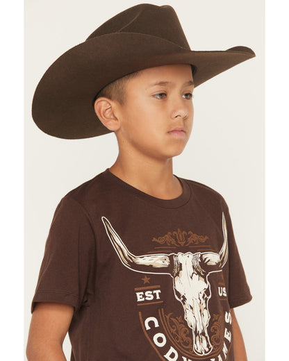 Cody James Boys' USA Steerhead Short Sleeve Graphic T-Shirt