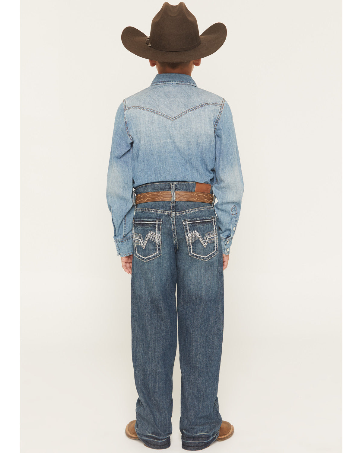 Cody James Boys' Grullo Medium Wash Relaxed Bootcut Comfort Stretch De