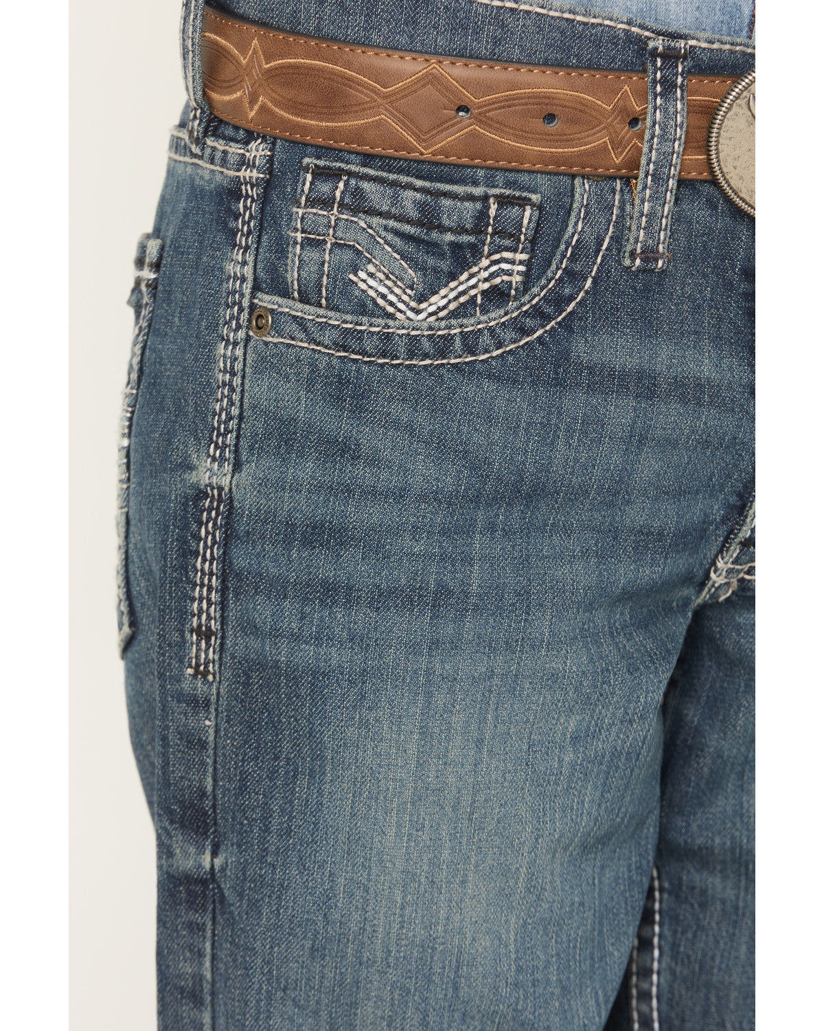 Cody James Little Boys' Grullo Medium Wash Relaxed Bootcut Comfort Str