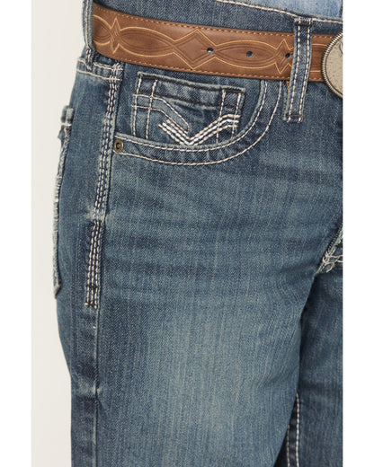 Cody James Little Boys' Grullo Medium Wash Relaxed Bootcut Comfort Str