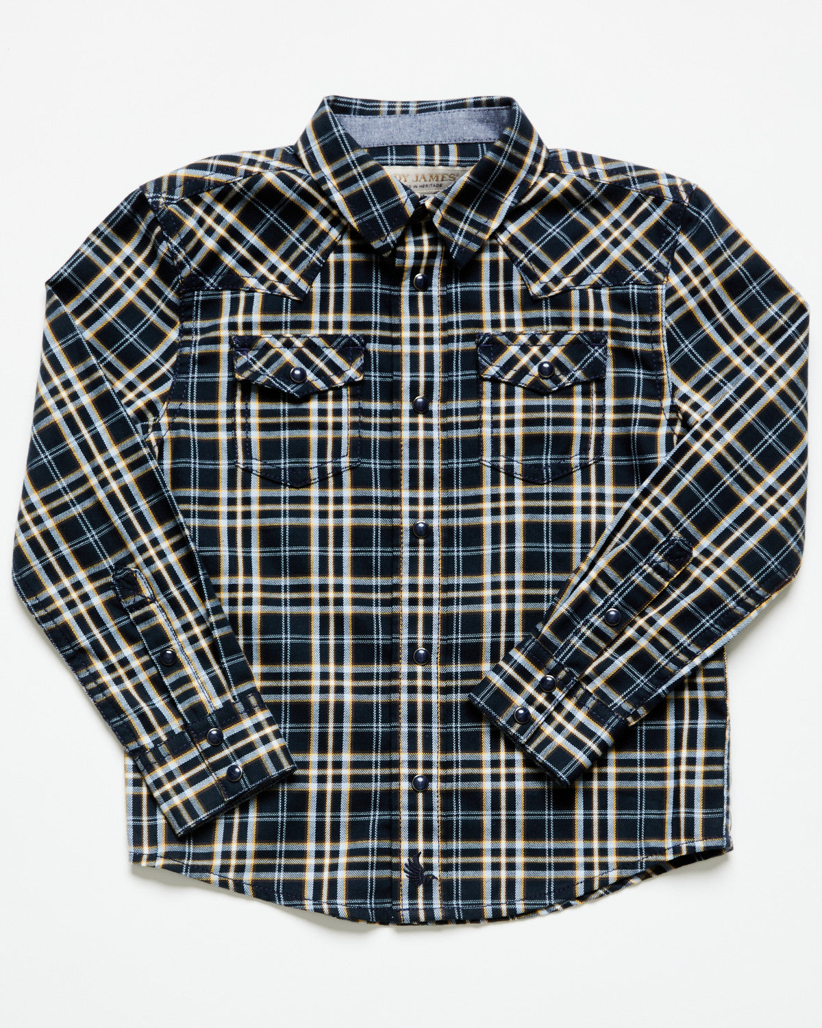 Cody James Toddler Boys' Warriors Way Plaid Print Long Sleeve Snap Wes