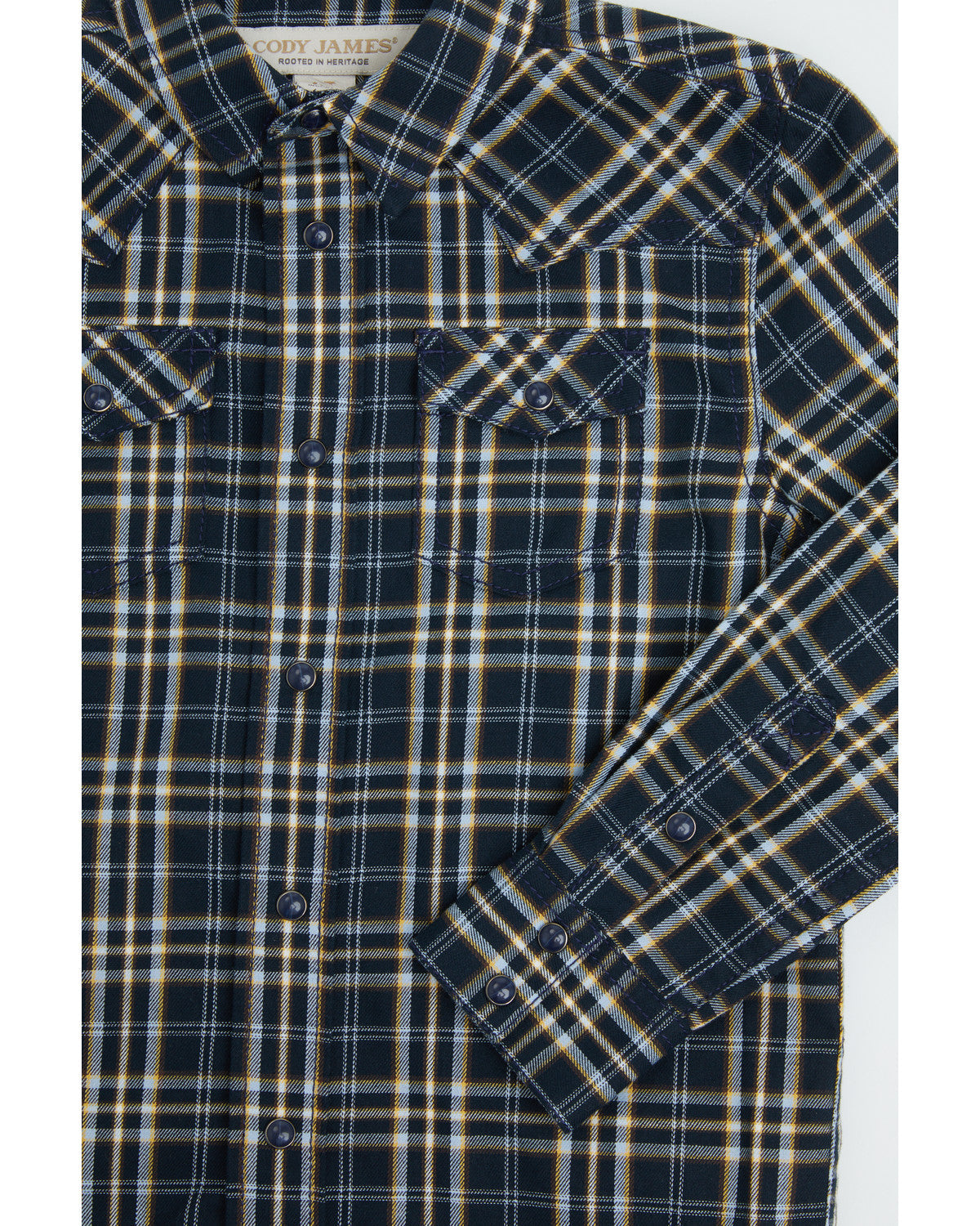 Cody James Toddler Boys' Warriors Way Plaid Print Long Sleeve Snap Wes