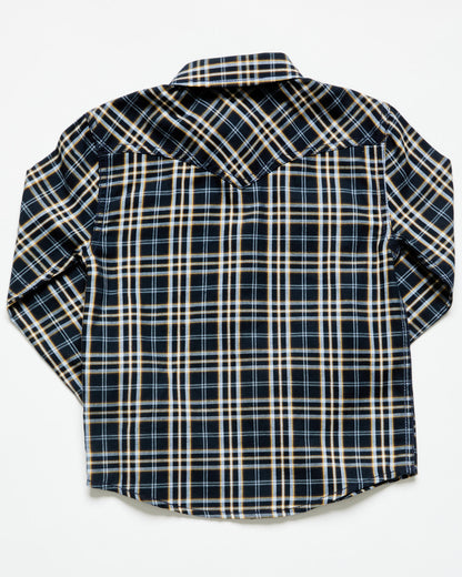Cody James Toddler Boys' Warriors Way Plaid Print Long Sleeve Snap Wes