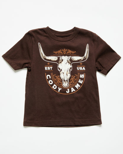 Cody James Toddler Boys' USA Steerhead Short Sleeve Graphic T-Shirt