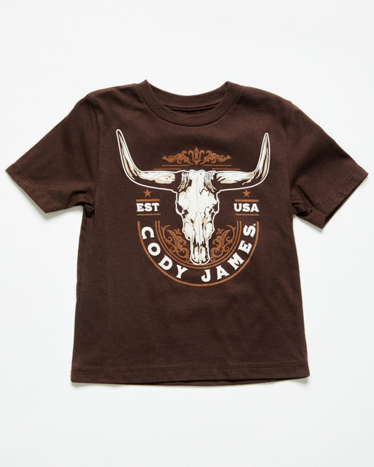 Cody James Toddler Boys' USA Steerhead Short Sleeve Graphic T-Shirt
