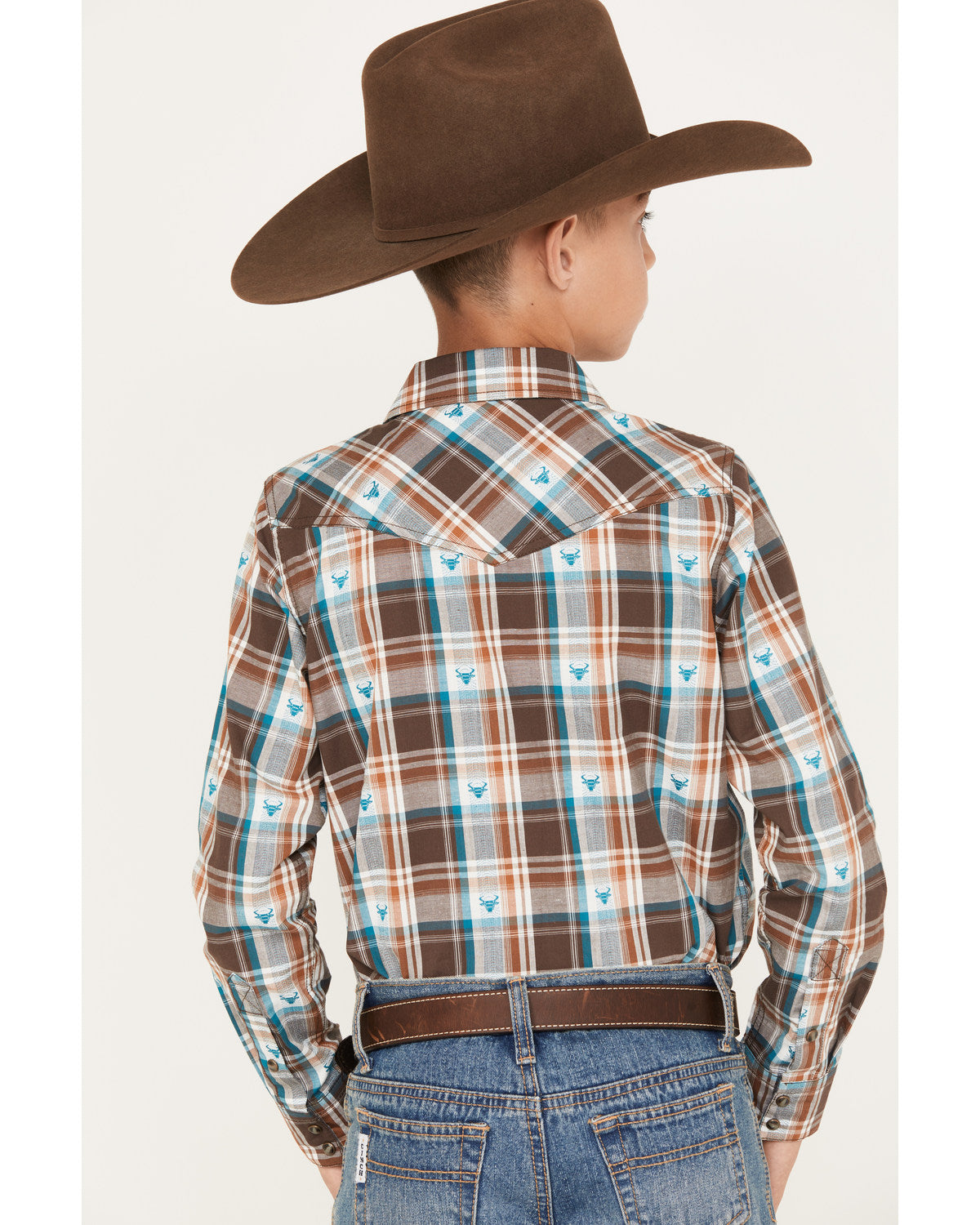 Cody James Boys' Bull Dobby Long Sleeve Snap Western Shirt