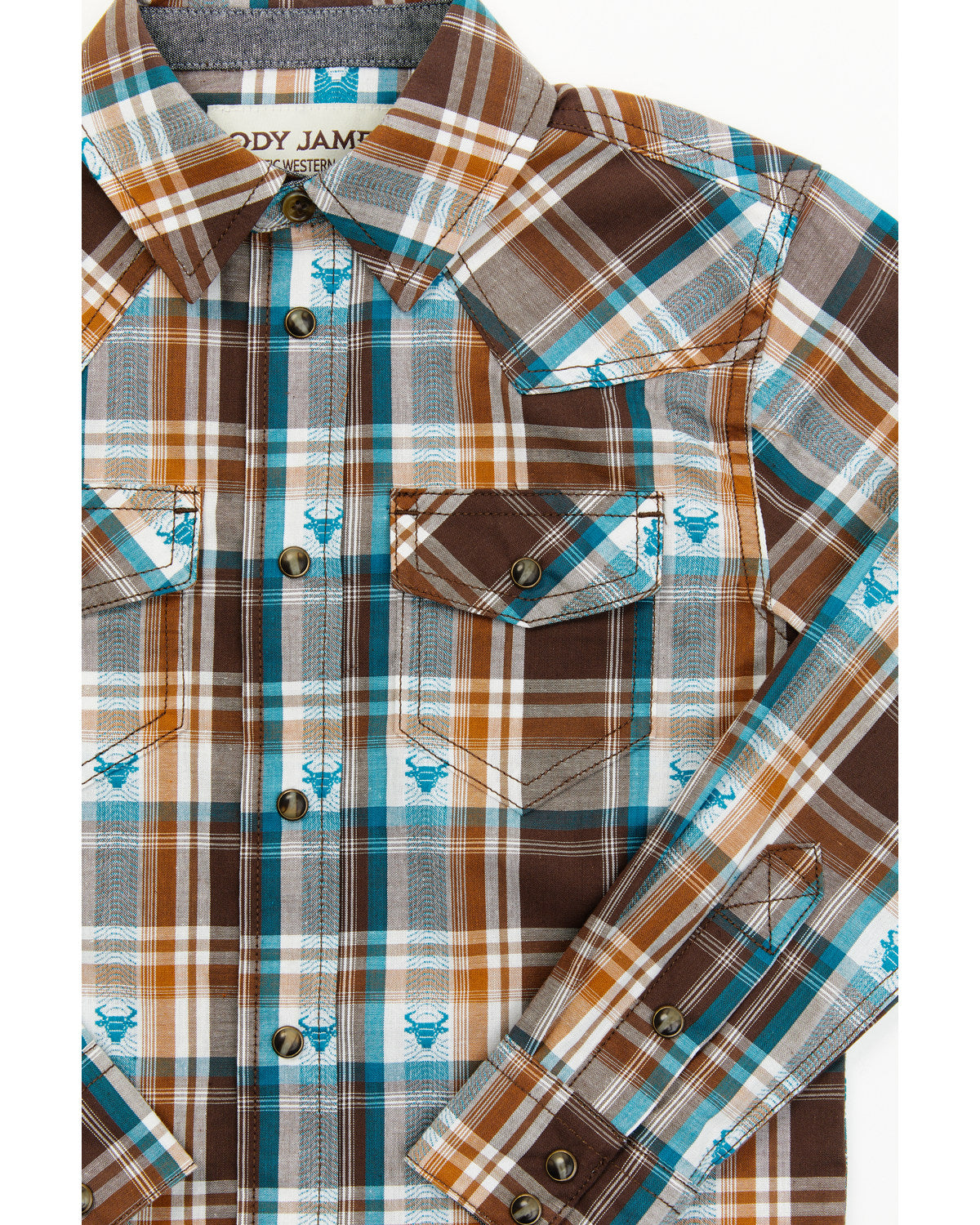Cody James Toddler Boys' Bull Dobby Long Sleeve Snap Shirt