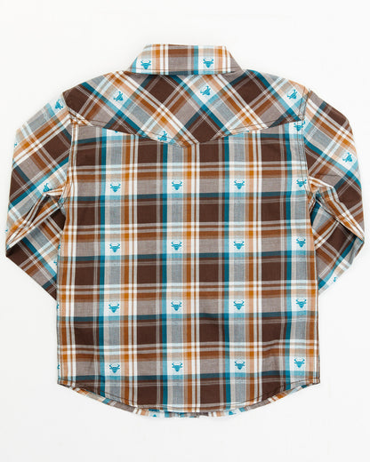 Cody James Toddler Boys' Bull Dobby Long Sleeve Snap Shirt