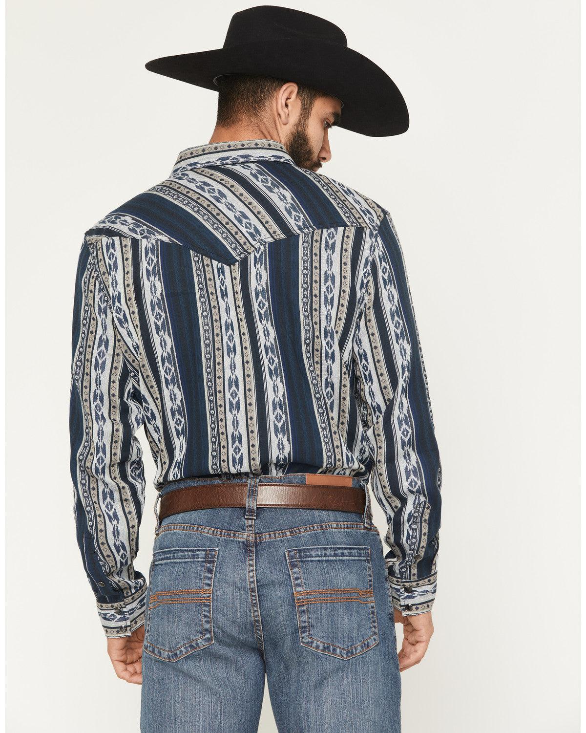 Cody James Men's Ford Southwestern Stripe Print Long Sleeve Snap Weste