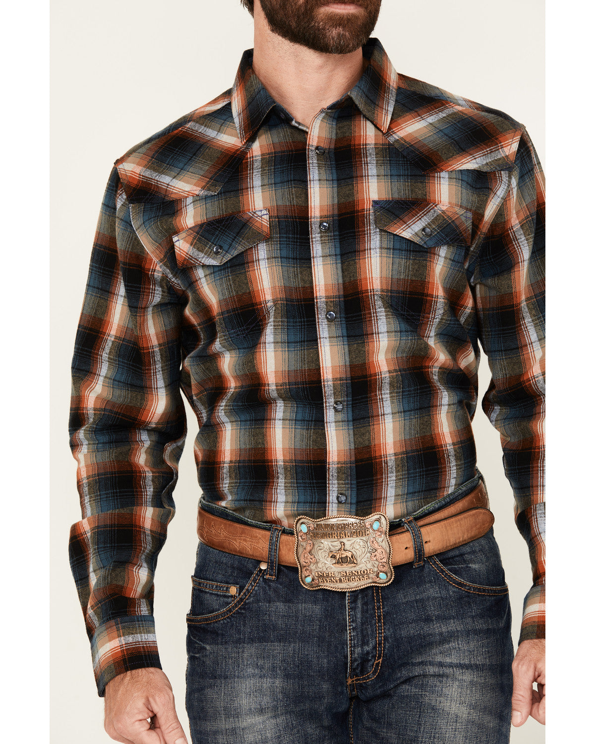 Cody James Men's Santa Cruz Plaid Print Long Sleeve Snap Flannel Shirt