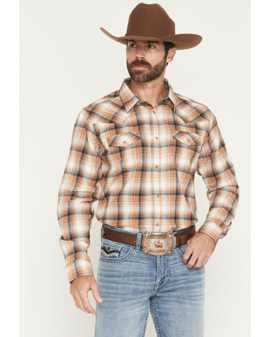 Cody James Men's Bravo Plaid Print Long Sleeve Snap Flannel Shirt