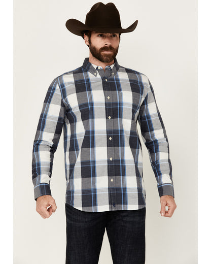 Cody James Men's Gallop Plaid Print Long Sleeve Button-Down Stretch We