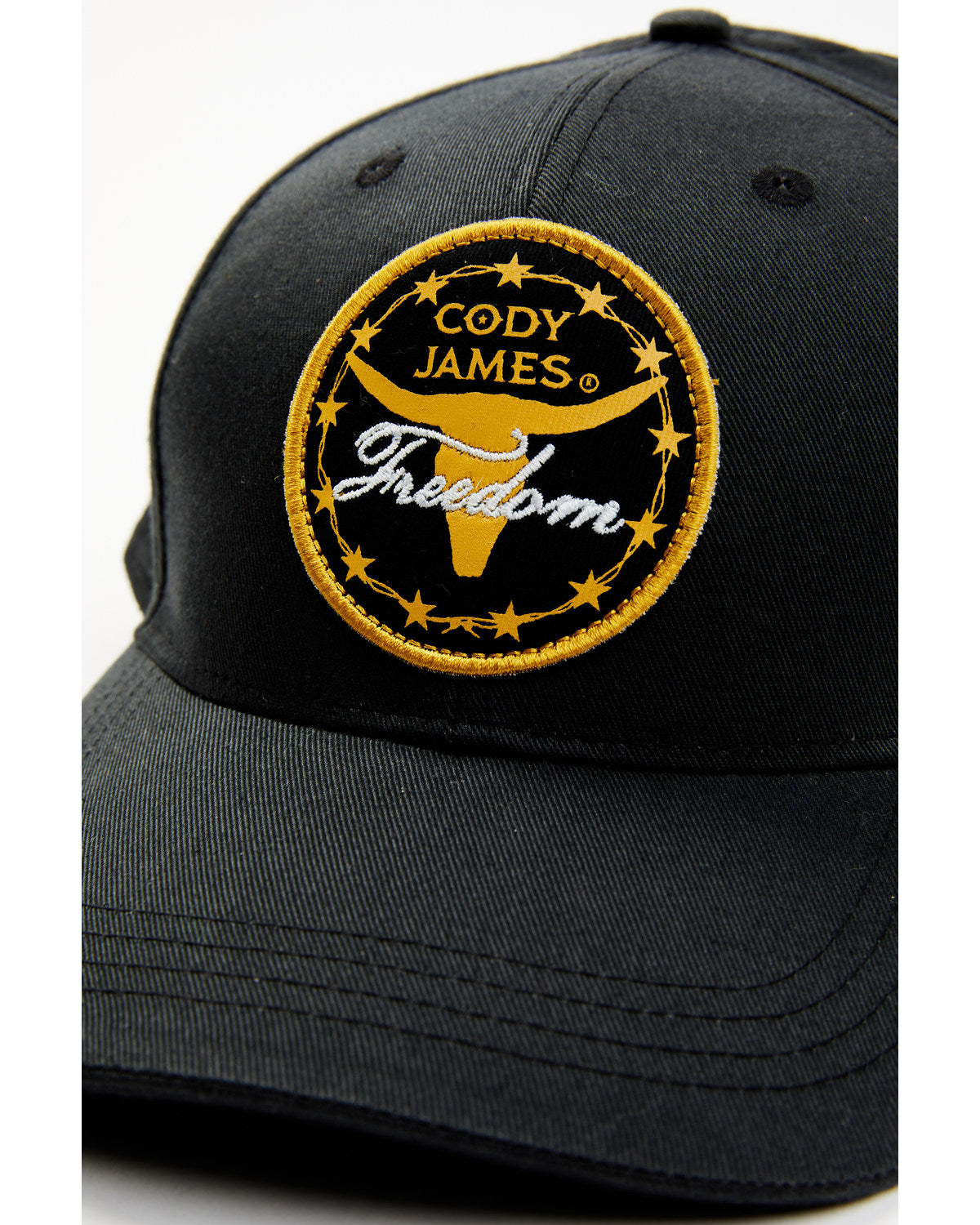 Cody James Men's Steerhorn Freedom Circle Patch Ball Cap