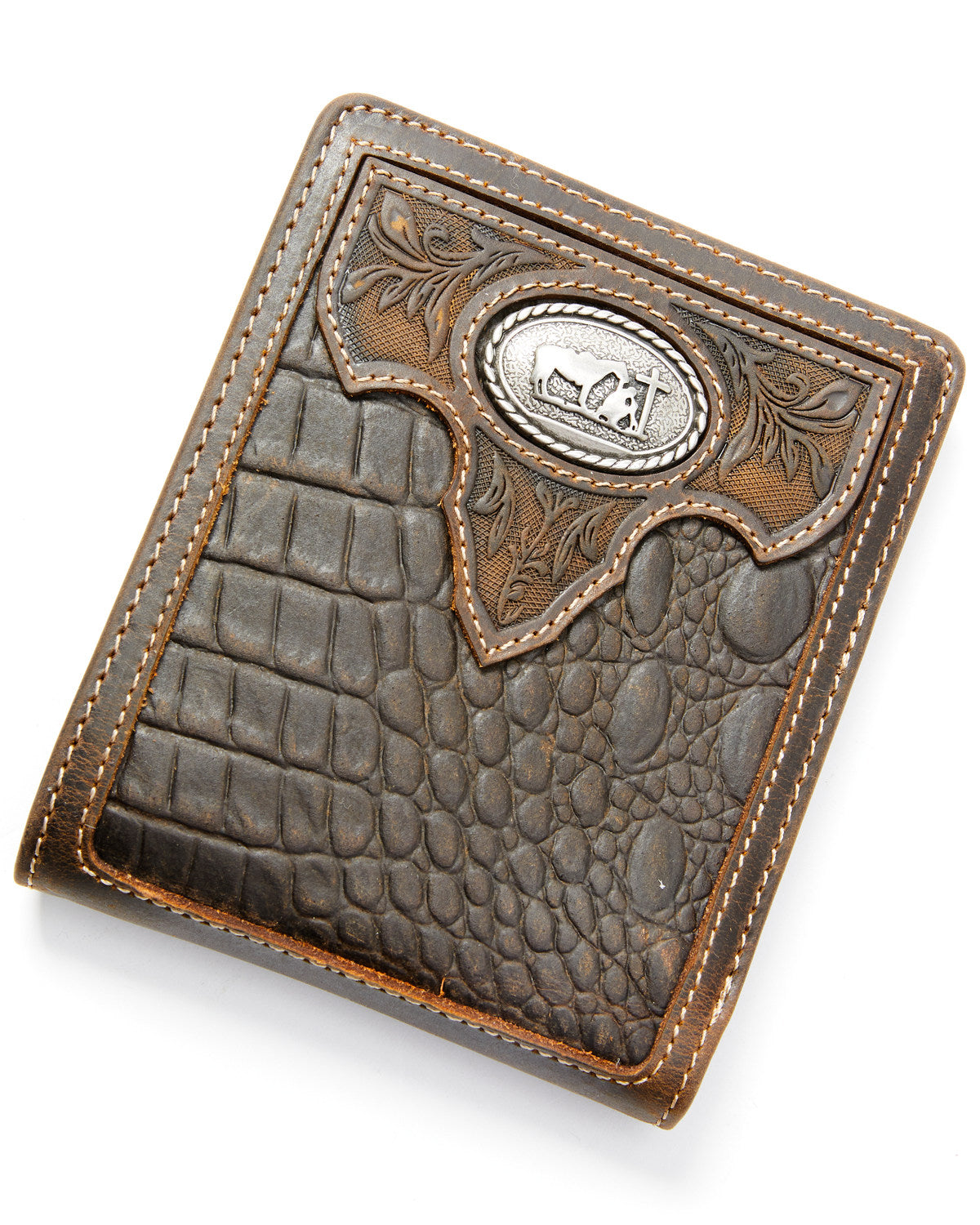 Cody James Men's Croc Embossed Bifold Wallet
