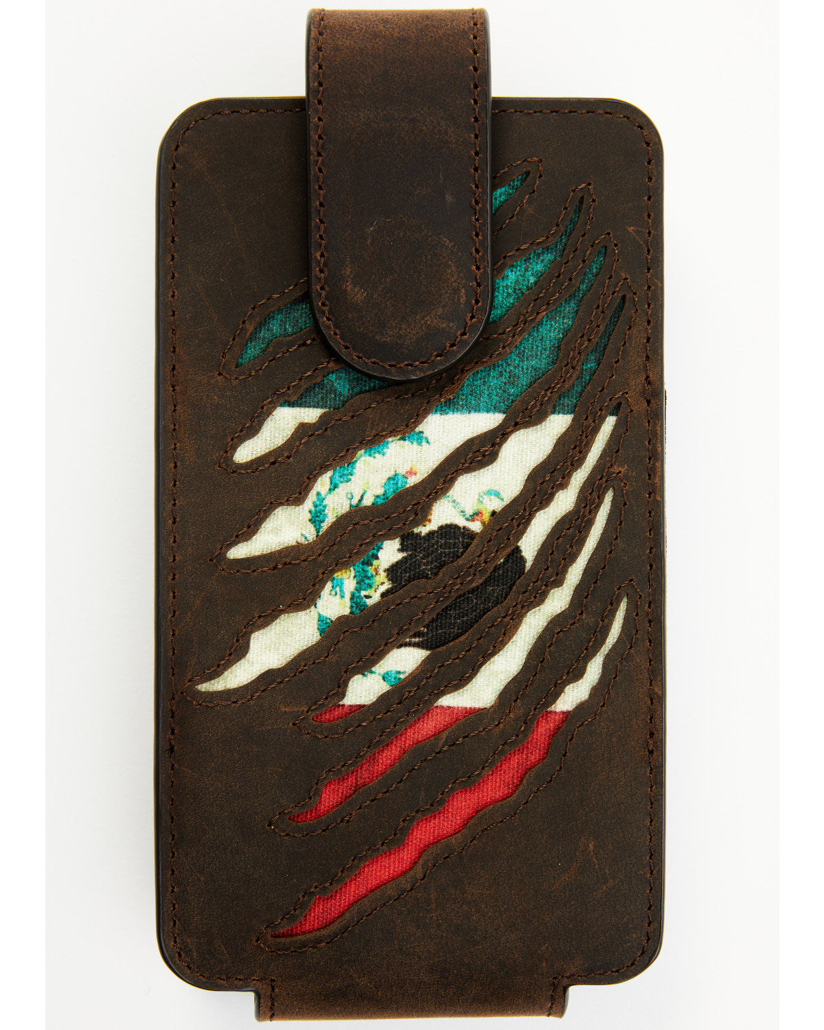 Cody James Men's Scratch Mexican Flag Cell Phone Holder Clip-On Case