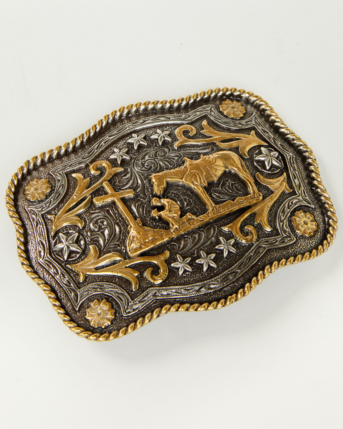Cody James Christian Cowboy Rectangle Belt Buckle