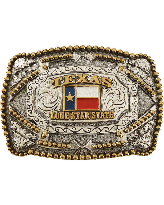 Cody James Red White and Blue Square Texas Belt Buckle