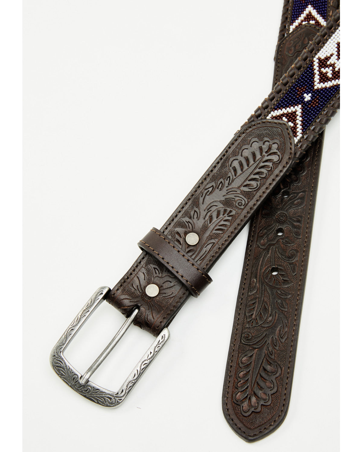 Cody James Men's Holt Beaded Tooled Belt