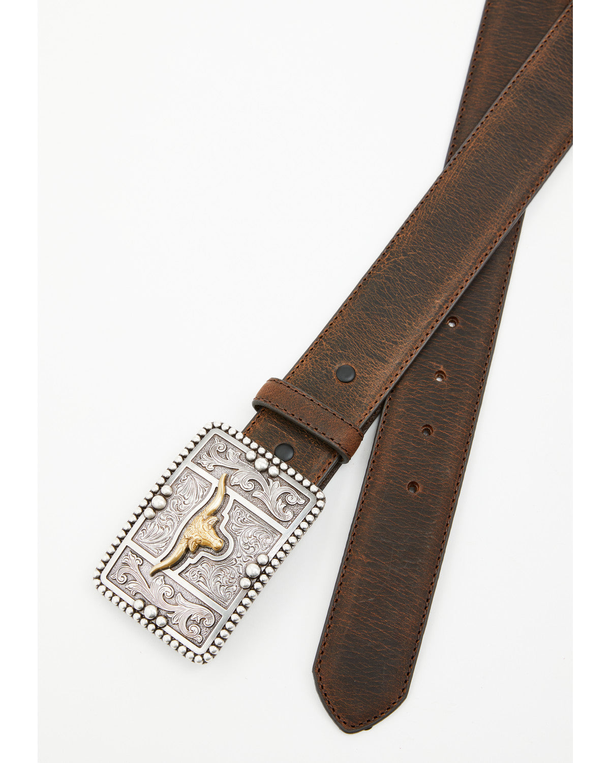 Cody James Men's Filigree Longhorn Leather Belt