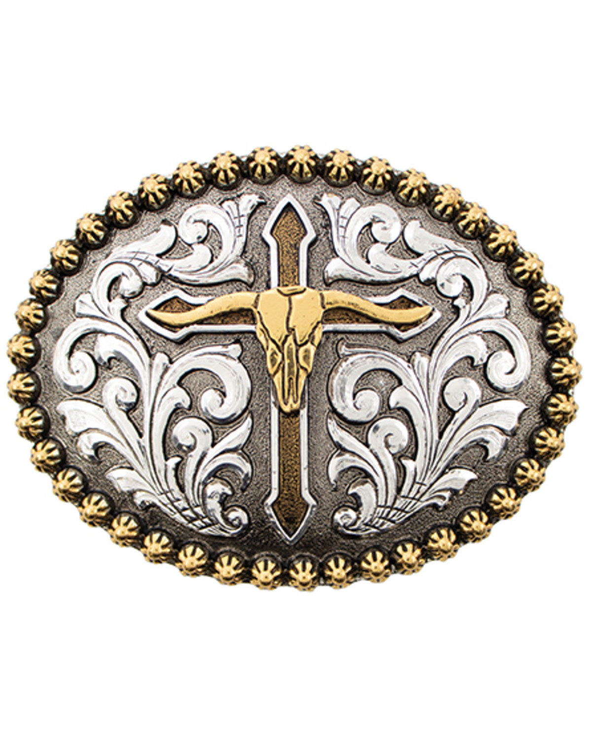 Cody James Men's Steer Skull With Cross Belt Buckle