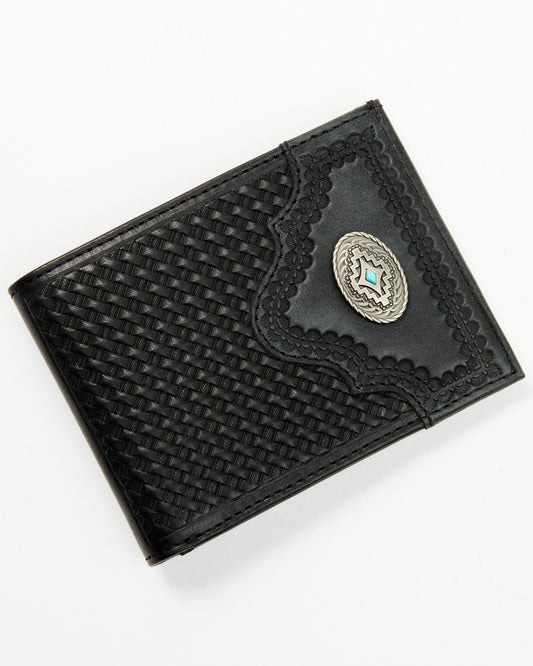 Cody James Men's Dwight Basketweave Tooled Bifold Wallet