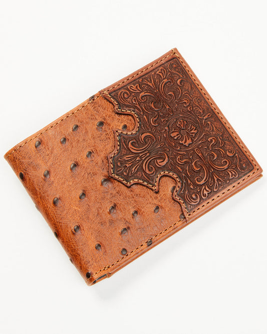 Cody James Men's Grady Faux Ostrich Bifold Wallet