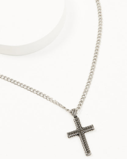 Cody James Men's Textured Chevron Cross Necklace