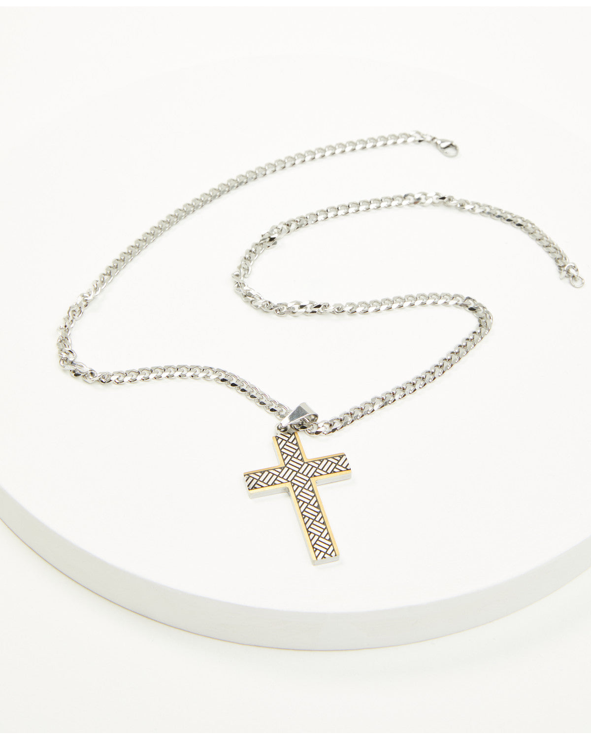 Cody James Men's Two-Tone Textured Cross Necklace