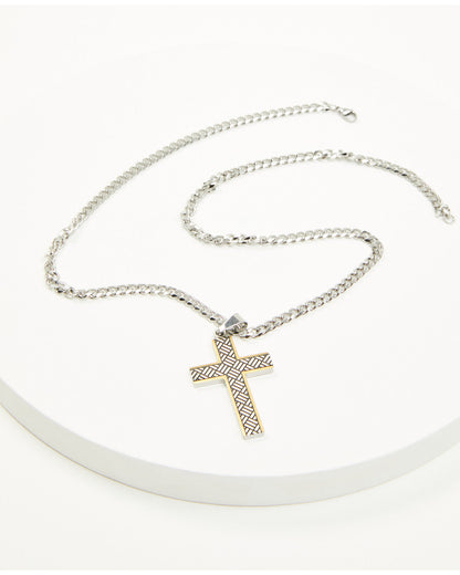 Cody James Men's Two-Tone Textured Cross Necklace