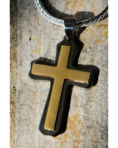 Cody James Men's Two-Toned Cross Necklace