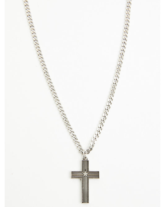 Cody James Men's Shiny Star Cross Necklace
