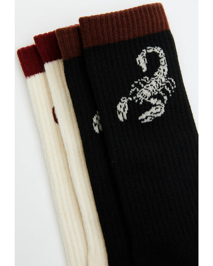Cody James Men's Scorpion Skull Crew Socks - 2 Pack