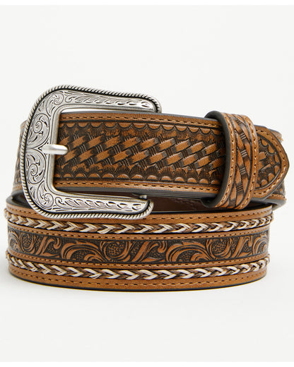 Cody James Boys' Classic Buck Tooled Inlay Belt