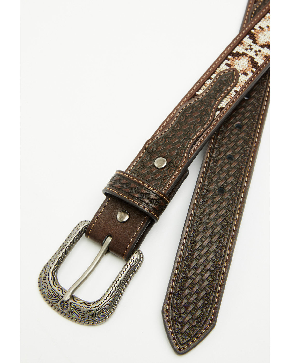 Cody James Boys' Tucker Southwestern Faux Leather Belt