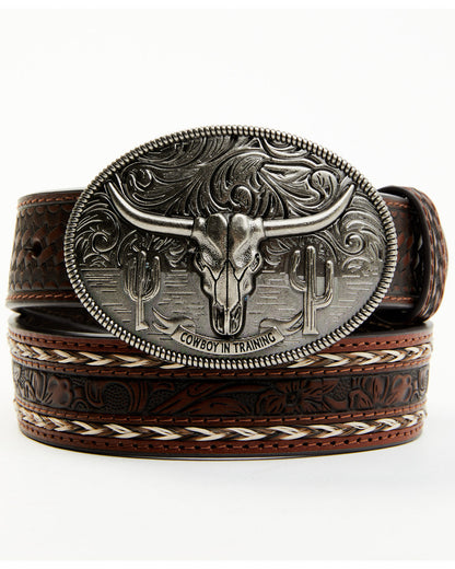 Cody James Boys' Longhorn Tooled Belt