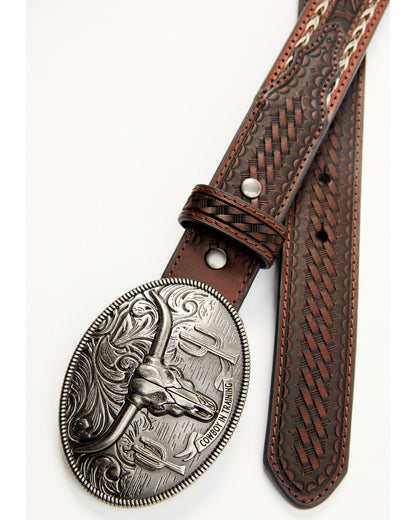 Cody James Boys' Longhorn Tooled Belt