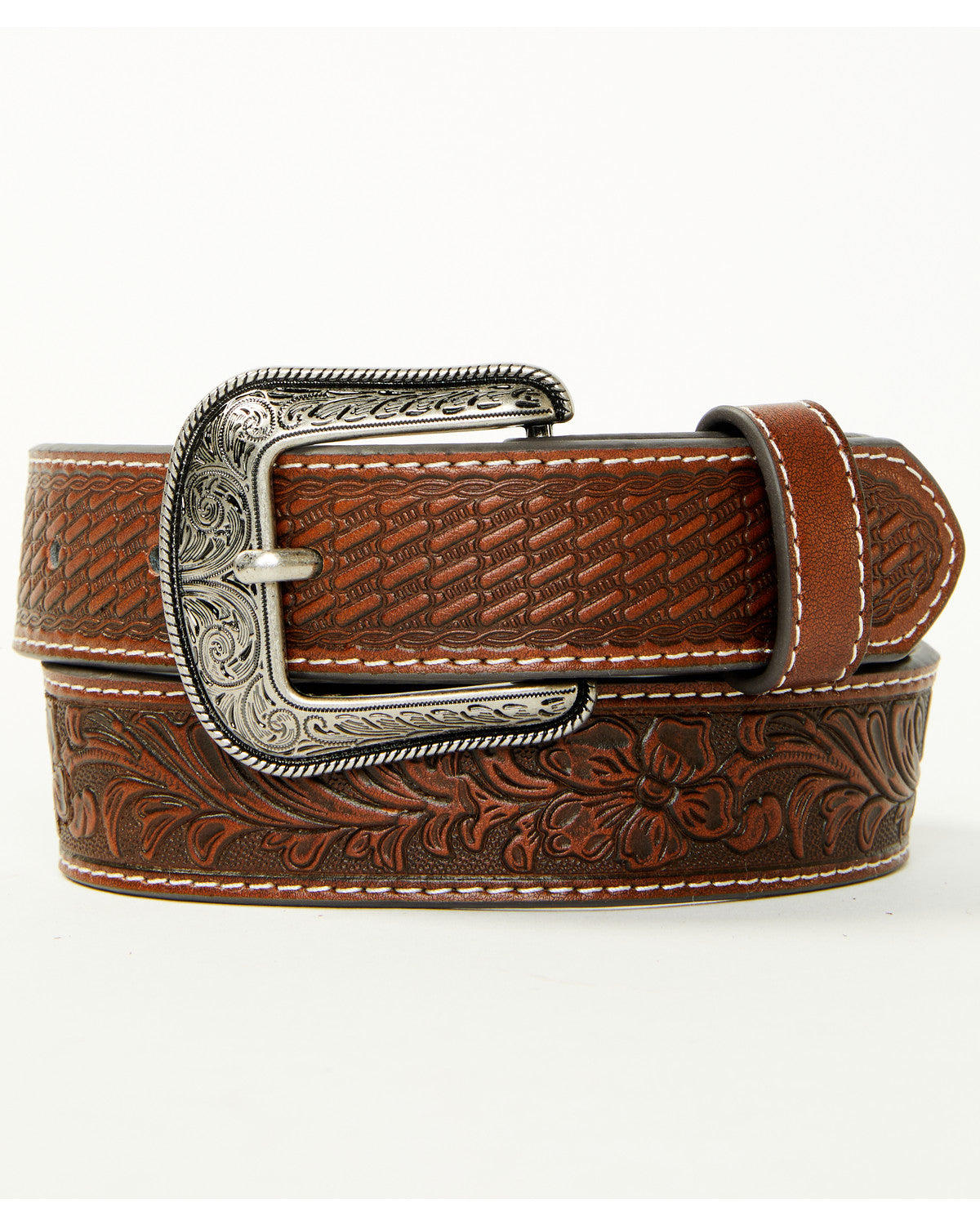 Cody James Boys' Crew Tooled Leather Belt