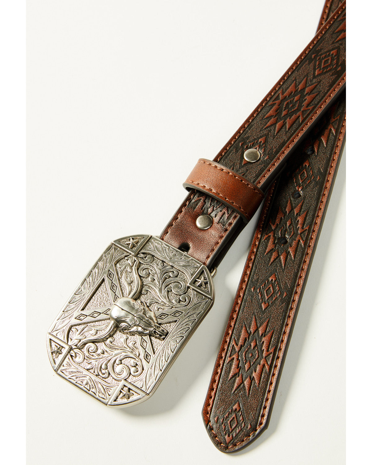 Cody James Boys' Southwestern Print Embossed Belt