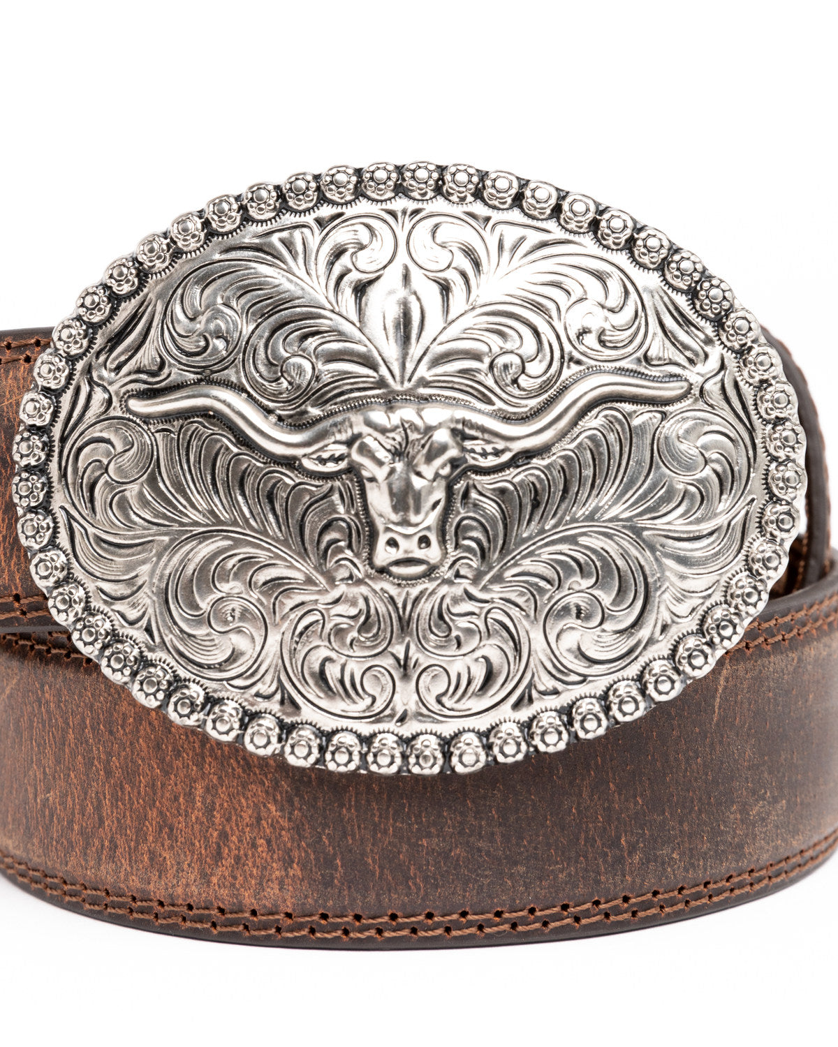 Cody James Boys' Longhorn Plaque Buckle Belt