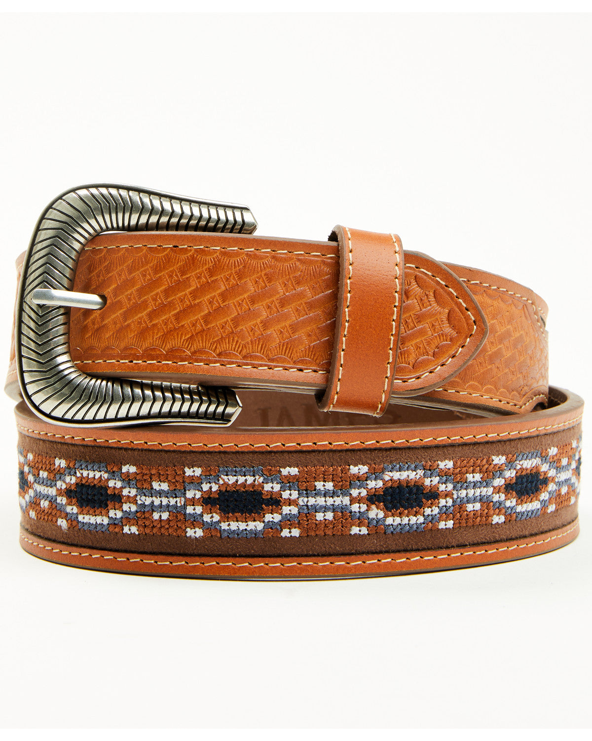 Cody James Men's Chesny Cross-Stitched Western Belt