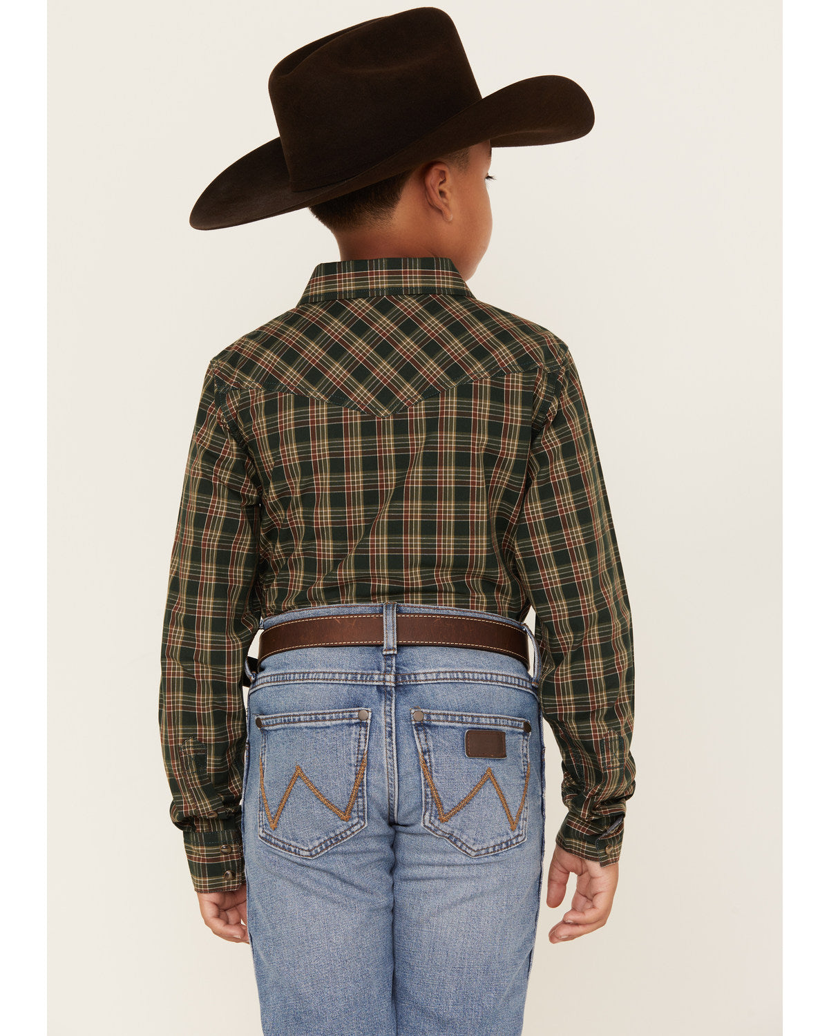 Cody James Boys' Douglas Fir Plaid Print Long Sleeve Snap Western Shir