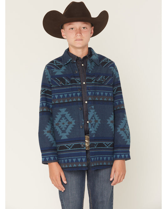Cody James Boys' Rosewell Southwestern Print Button-Down Flannel Shirt