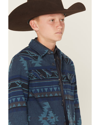 Cody James Boys' Rosewell Southwestern Print Button-Down Flannel Shirt
